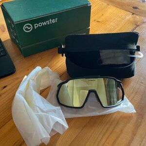 NEW Powster Sports Cycling Sunglasses UV 200 TR10 Protection Sunglasses in Gold